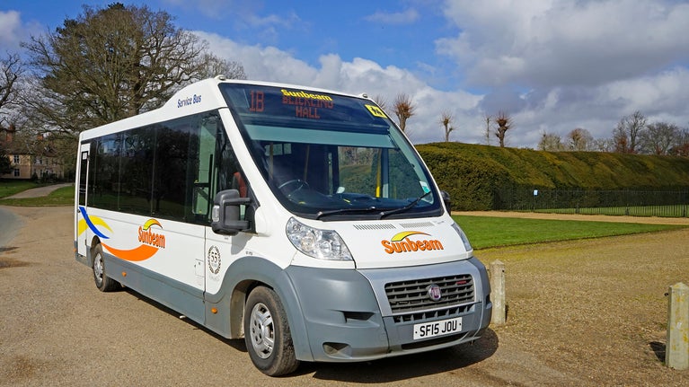 The Bus Service to Blickling Estate outside the Hall